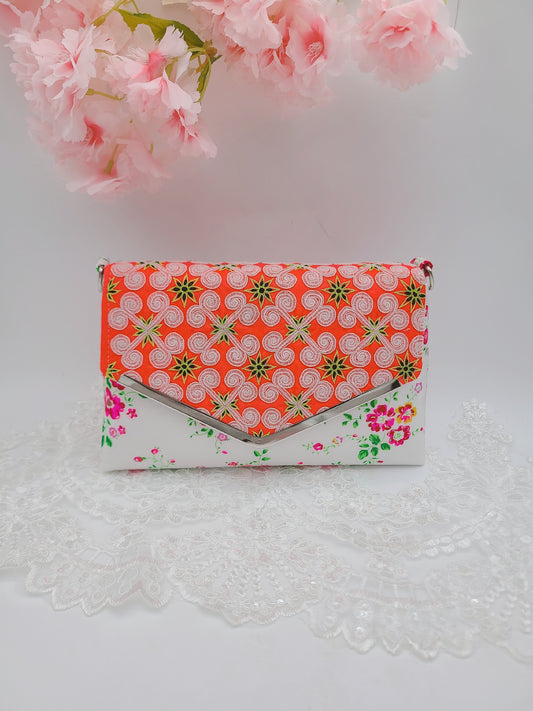 Regular size envelope bag. Handmade pnm + white mimic pajiab lis loos